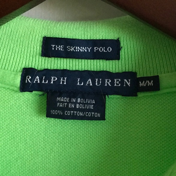 Ralph Lauren Green Skinny Polo M 104 - Picture 3 of 3